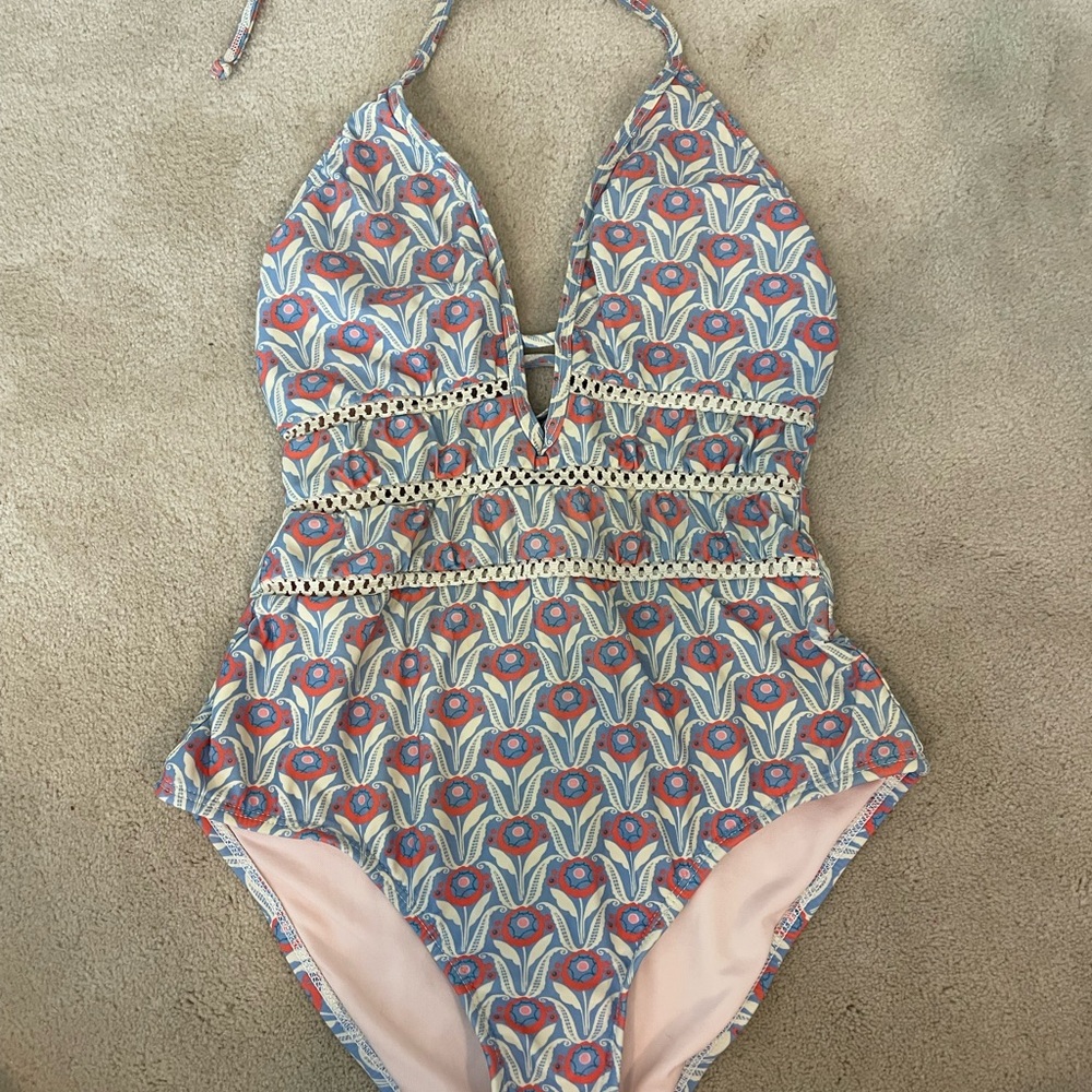 ANTONIO MELANI One Piece in Blue and coral Floral
